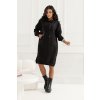 TEPLÁKOVÉ ŠATY S4481 - ČERNÁ