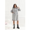 TEPLÁKOVÉ ŠATY S4481 - ŠEDÁ MELANGE