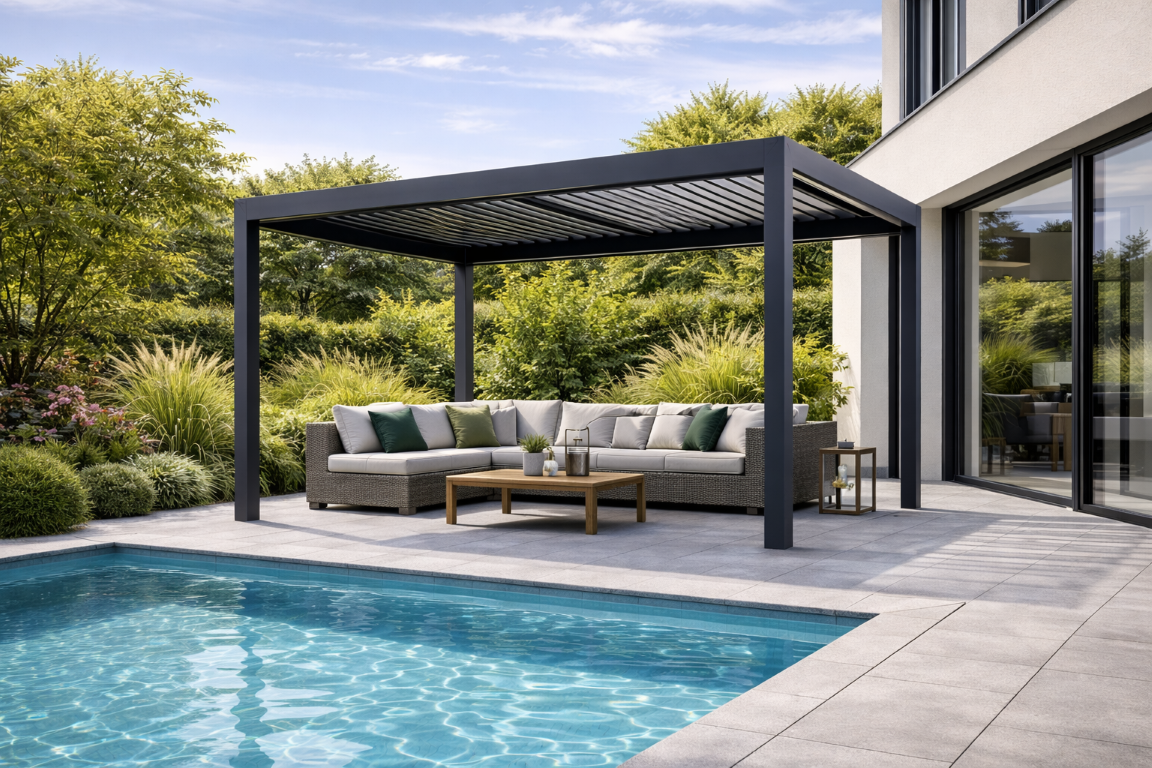 Bioklimatická pergola cena – koľko stojí a čo ovplyvňuje cenu