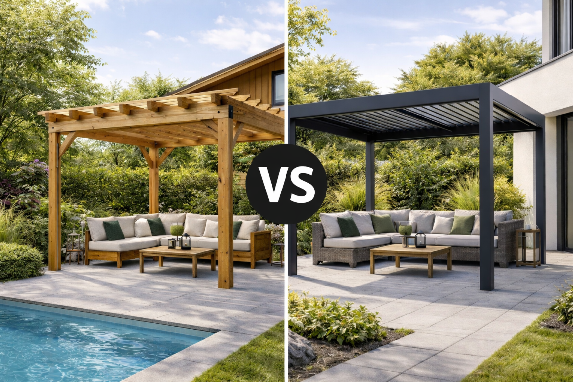 Hliníková vs drevená pergola – ktorá je lepšia?