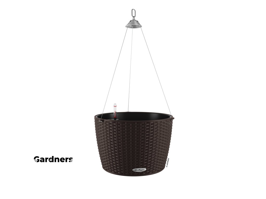 Samozavlažovací závěsný květináč Nido Cottage 35 cm, hnědá (mokka)  + doprava zdarma