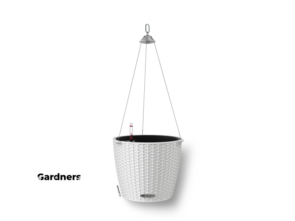 Samozavlažovací závěsný květináč Nido Cottage 28 cm, bílá
