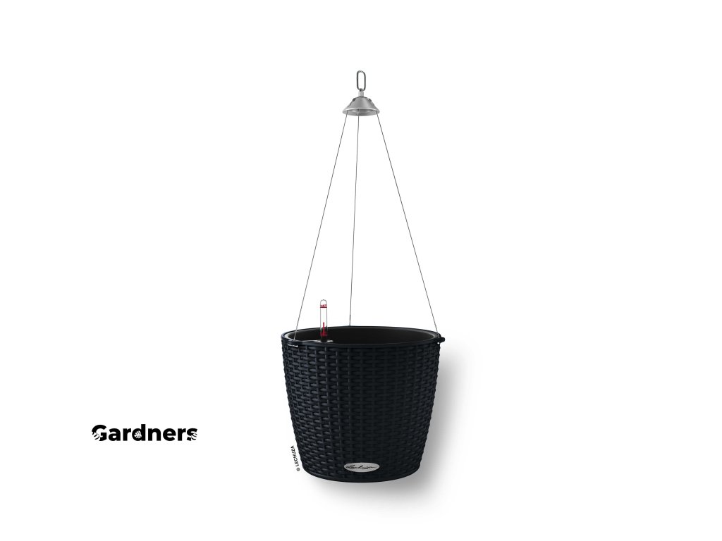 Samozavlažovací závěsný květináč Nido Cottage 28 cm, černá