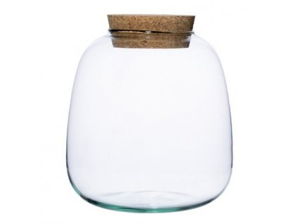 32402 sklenena doza molinia s korkovym spuntem 20x19 cm