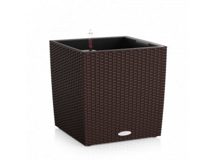 Samozavlažovací květináč Cube Cottage 50 cm, hnědá