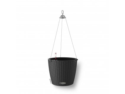 Samozavlažovací závěsný květináč Nido Cottage 28 cm, antracitová