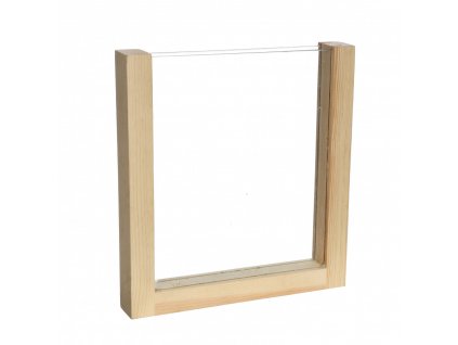 Skleněný rámeček v dřevěném podstavci 19x21 cm