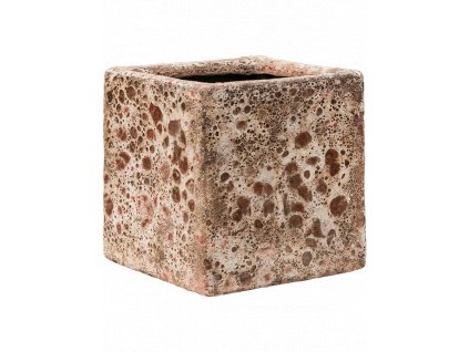 49200 1 obal baq lava cube relic ruzova s glazovanim uvnitr prumer 16 cm