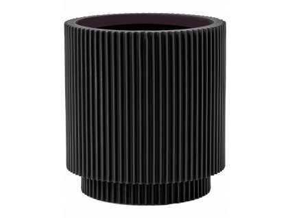 Obal Capi Nature Obal Groove - Vase Cylinder Intense Black, průměr 11 cm