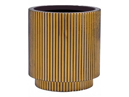 Obal Capi Nature Obal Groove - Vase Cylinder Black Gold, průměr 15 cm