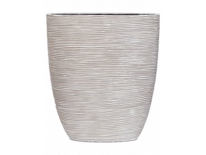 Obal Capi Nature Rib - Planter Oval Ivory, průměr 15 cm