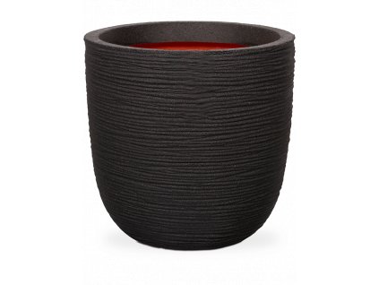 Obal Capi Nature Rib NL - Planter Ball Black, průměr 43 cm