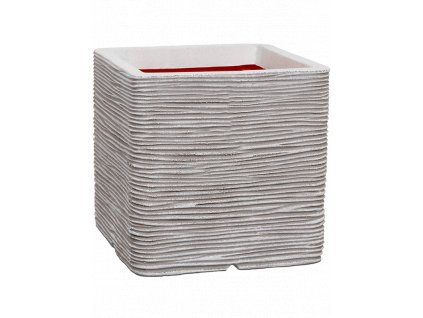 Obal Capi Nature Rib NL - Planter Square Ivory, průměr 50 cm
