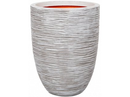Obal Capi Nature Rib NL - Vase Elegant Low Ivory, průměr 34 cm
