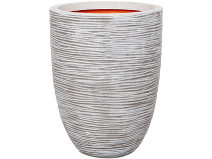 Obal Capi Nature Rib NL - Vase Elegant Low Ivory, průměr 46 cm