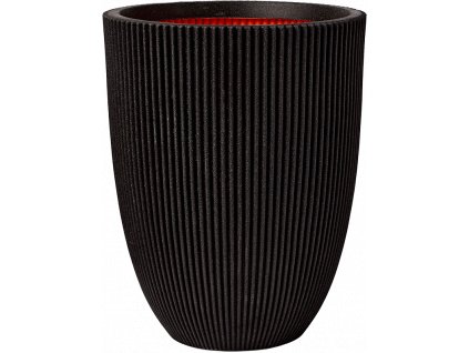 Obal Capi Nature Groove NL - Vase Elegant Low Black, průměr 46 cm