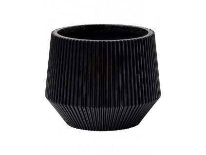 Obal Capi Nature Obal Groove - Vase Cylinder Geo Intense Black, průměr 13 cm