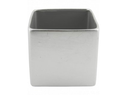 Obal Basic - Square Minipot Silver, průměr 7 cm