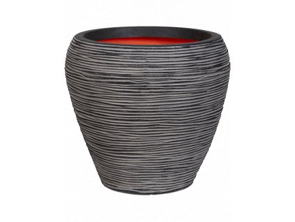 Obal Capi Nature Rib NL - Vase Taper Round Anthracite, průměr 42 cm