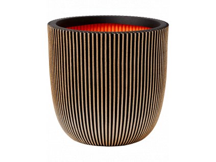 Obal Capi Nature Groove NL - Planter Ball Black Gold, průměr 35 cm