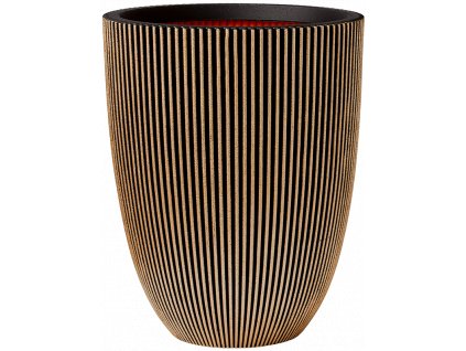 Obal Capi Nature Groove NL - Vase Elegant Low Black Gold, průměr 34 cm