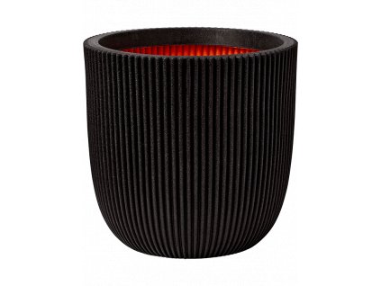 Obal Capi Nature Groove NL - Planter Ball Black, průměr 43 cm