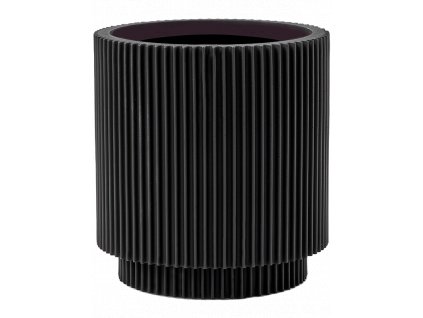 Obal Capi Nature Obal Groove - Vase Cylinder Intense Black, průměr 19 cm