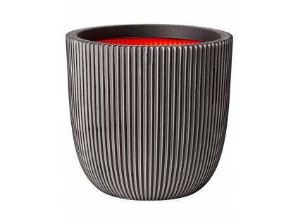 Obal Capi Nature Groove NL - Planter Ball Anthracite, průměr 43 cm