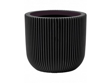 Obal Capi Nature Obal Groove - Planter Ball Intense Black, průměr 17 cm
