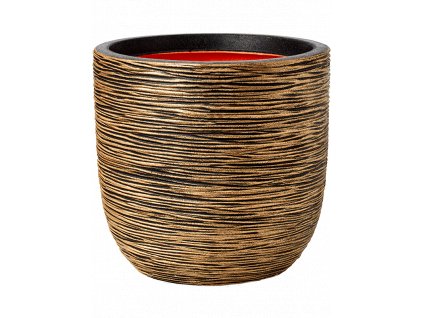 Obal Capi Nature Rib NL - Planter Ball Black Gold, průměr 43 cm