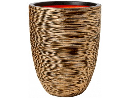 Obal Capi Nature Rib NL - Vase Elegant Low Black Gold, průměr 46 cm