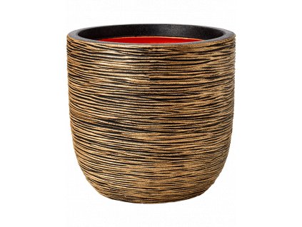 Obal Capi Nature Rib NL - Planter Ball Black Gold, průměr 55 cm