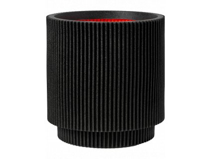 Obal Capi Nature Groove NL - Vase Cylinder Black, průměr 35 cm
