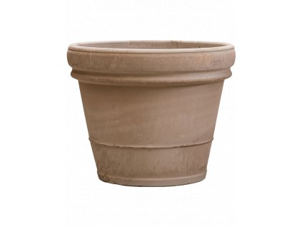 Obal Terra Cotta - Doppio bordo Grey, průměr 65 cm