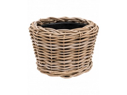 Obal Drypot Obal Rattan - Round grey, průměr 27 cm