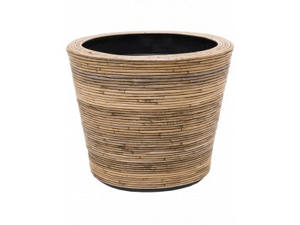 Obal Drypot Rattan Stripe - Round , průměr 53 cm