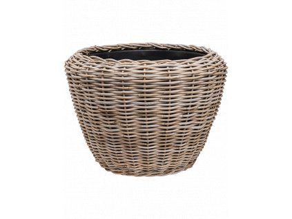 Obal Drypot Obal Rattan - Round Grey Outdoor, průměr 80 cm