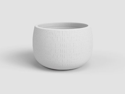 Květináč AURA, 20 cm, keramika, bílá