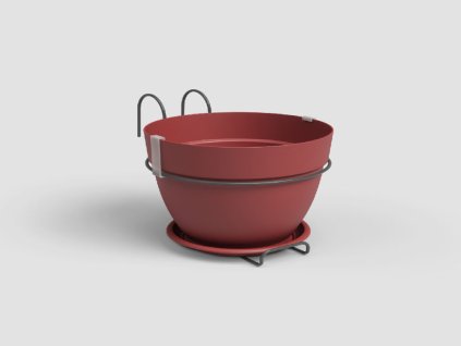 Květináč CAPRI, 20 cm, plast, červená