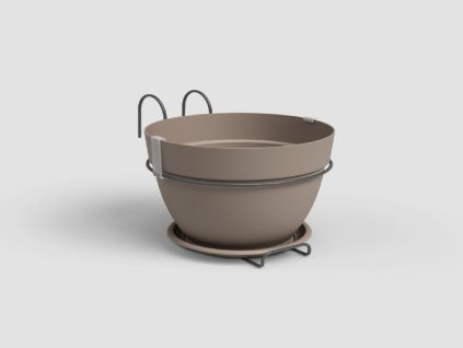 Květináč CAPRI, 20 cm, plast, šedá