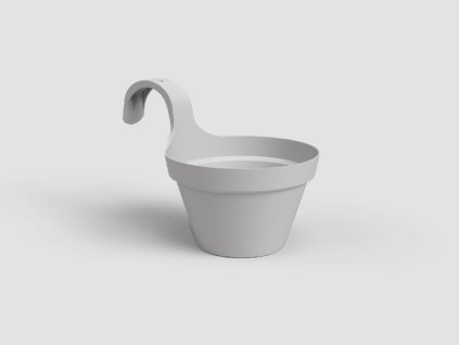Květináč CAPRI, balkonový, 20 cm, plast, světle šedá