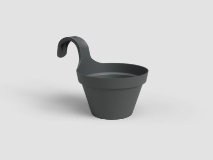 Květináč CAPRI, balkonový, 20 cm, plast, tmavě šedá