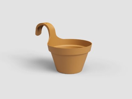 Květináč CAPRI, balkonový, 20 cm, plast, žlutá
