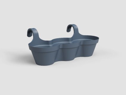 Květináč CAPRI, balkonový, trojitý, 54 cm, plast, modrá