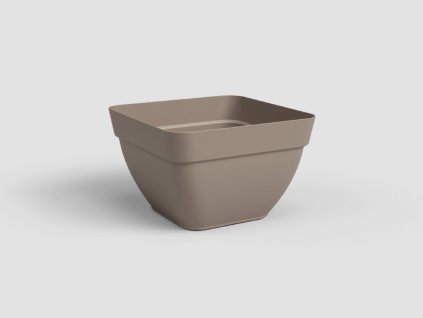 Květináč CAPRI, čtvercový, 37 cm, plast, šedá