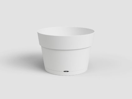 Květináč CAPRI, se zásob. na vodu, 20 cm, plast, bílá