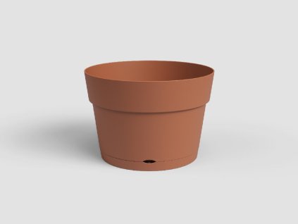 Květináč CAPRI, se zásob. na vodu, 20 cm, plast, hnědá/terakota