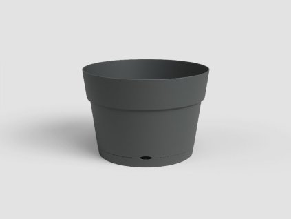 Květináč CAPRI, se zásob. na vodu, 40 cm, plast, tmavě šedá