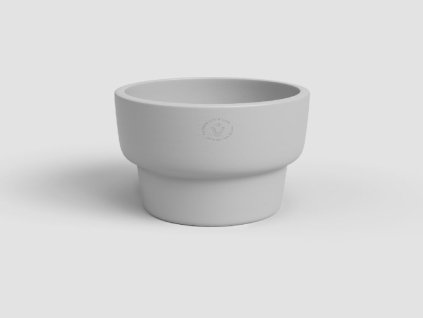 Květináč ECHO, 17 cm, keramika, světle šedá