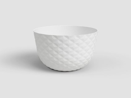 Květináč HAVANA, 30 cm, plast, bílá